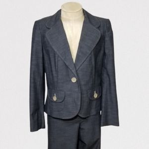 Ann Taylor suit Blazer 14P Pants 12P grey